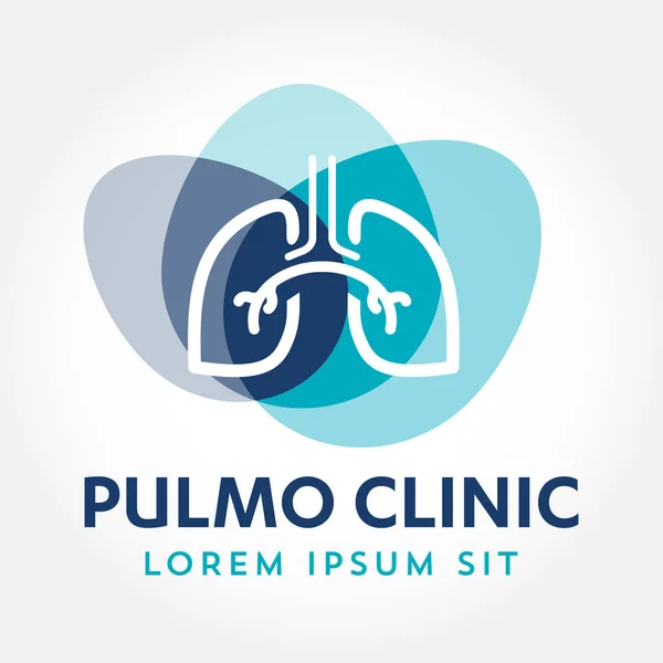 Pulmones Centro Diagnóstico Médico Vector Logo Pulmonar Pulmonología Plantilla Icono — Vector de stock