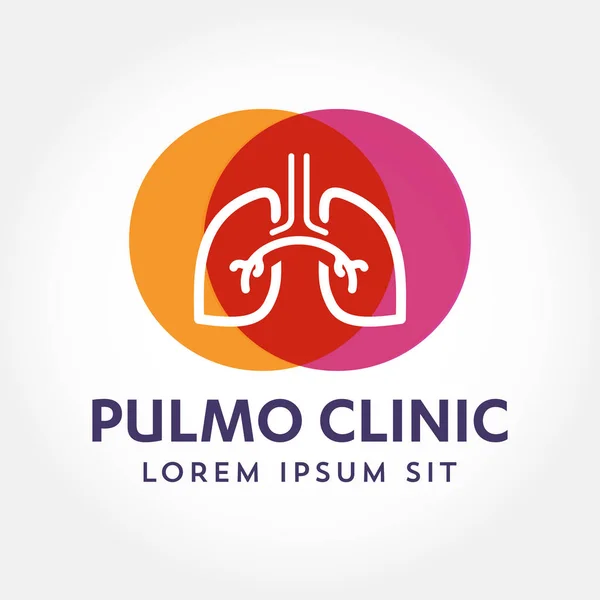 Logo Vecteur Centre Diagnostic Médical Poumons Pulmonaire Pneumologie Modèle Icône — Image vectorielle