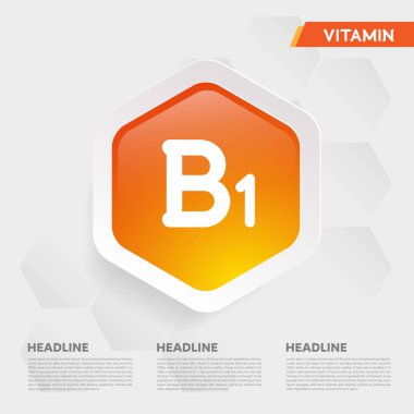 Vitamin B1 simgesi bırakma koleksiyonu altın damla vitamin kompleksi Medikal Heath Vector illüstrasyonu