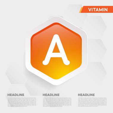 A vitamini ikonu bırakma koleksiyonu altın damla vitamin kompleksi medikal heath vektör illüstrasyonu