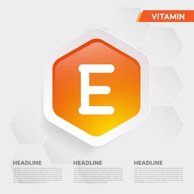 E vitamini ikonu bırakma koleksiyonu altın damla vitamin kompleksi medikal heath Vector illüstrasyonu