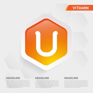 Vitamin U sun icon Drop collection set, cholecalciferol. golden drop Vitamin complex drop. Medical for heath Vector illustration