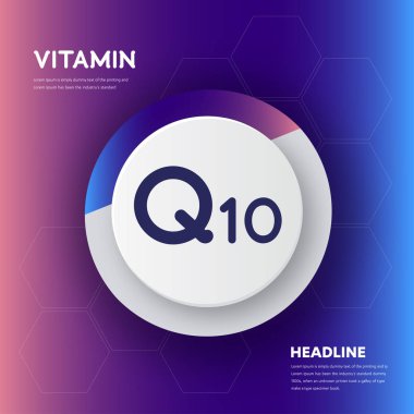 Vitamin Q10 icon Drop collection set, cholecalciferol. golden drop Vitamin complex drop. Medical for heath Vector illustration