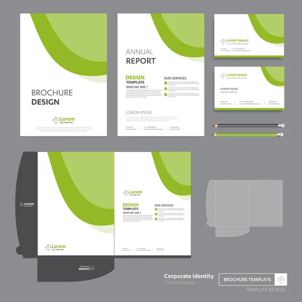 Flyer Broschüre Geschäftsbericht Abdeckung Vorlage Design Corporate Business Identity Folder — Stockvektor