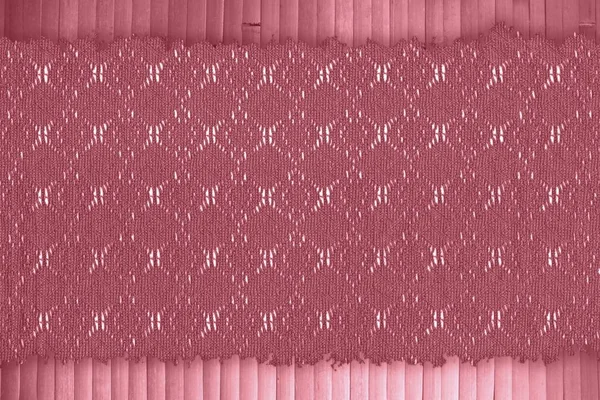 Arte clipe de textura - tecido de bambu vermelho e rendas — Fotografia de Stock
