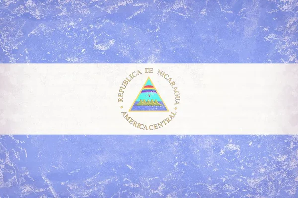 골 판지에 오래 된 니카라과 국기 텍스처 — 스톡 사진