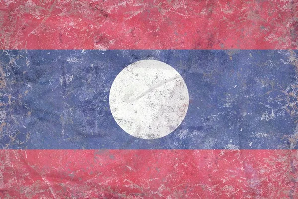 Gamla Lao People Democratic Republic flagga textur på osb — Stockfoto