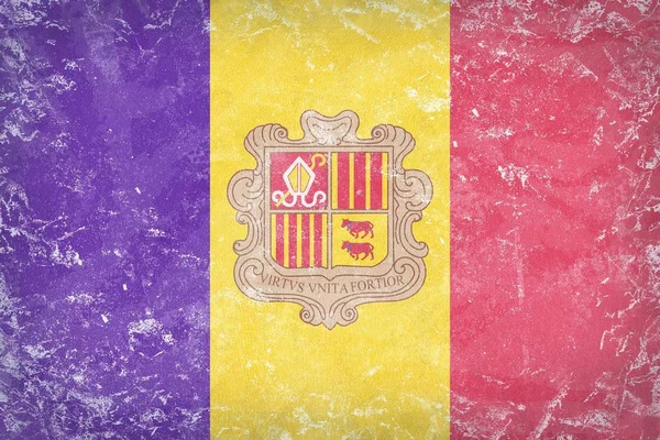 Grunge Andorra vlajka vzor na kůži — Stock fotografie