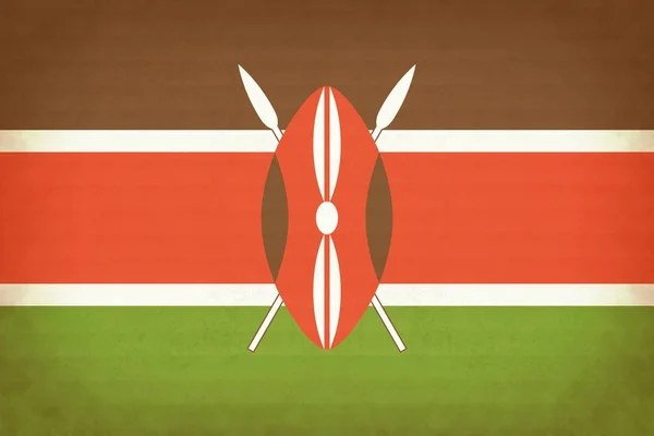Vecchio sfondo bandiera Kenya — Foto Stock