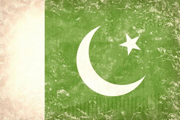 Staré pozadí vlajka Pákistánu na roztrhané lepenky — Stock fotografie