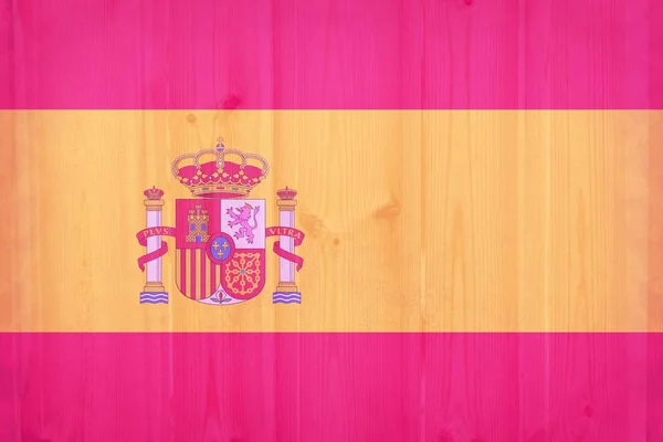在木板上的旧西班牙国旗。 — 图库照片