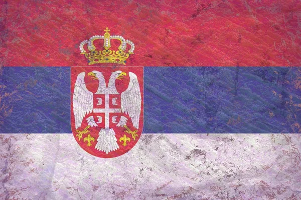 Grunge Serbia Flagge Textur — Stockfoto