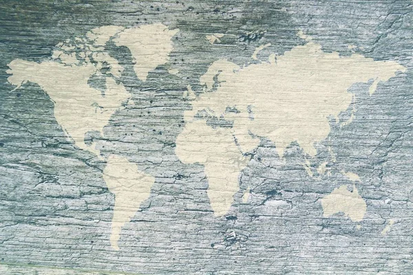Bandera Vintage mapa del mundo blanco — Foto de Stock