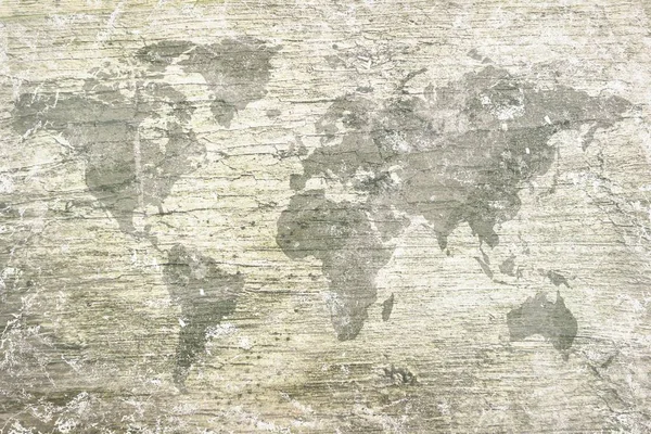Grunge negro mapa del mundo bandera — Foto de Stock