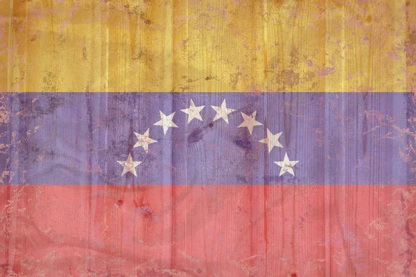 Grunge Venezuela bandeira fundo em tábuas de madeira — Fotografia de Stock