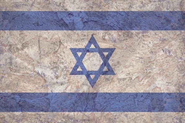 Grunge Israel flagga textur på rustika gips — Stockfoto