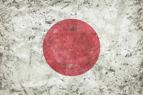 Textura de la bandera de Japón vintage en yeso rústico —  Fotos de Stock