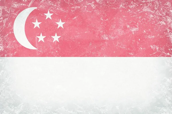 Bandeira de Singapura fundo em papel pastel — Fotografia de Stock