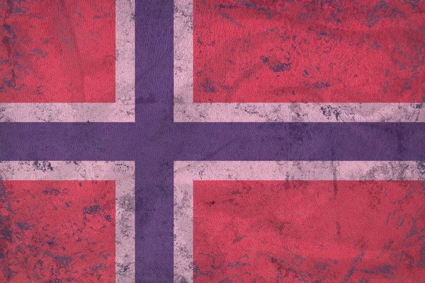 Régi Norvégia lobogója minta a bőr — Stock Fotó
