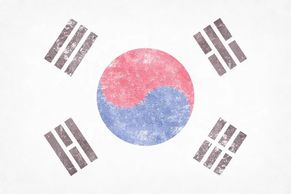 Republika Korei (Korea Południowa) flaga tło na beton — Zdjęcie stockowe