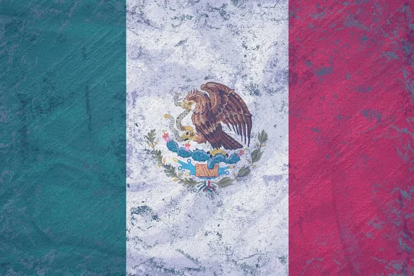 Grunge Mexiko flagga mönster — Stockfoto