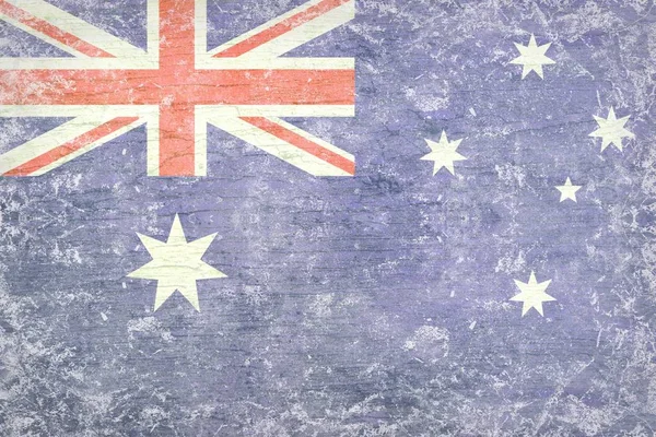 Bandera de Australia sobre superficie de madera agrietada —  Fotos de Stock