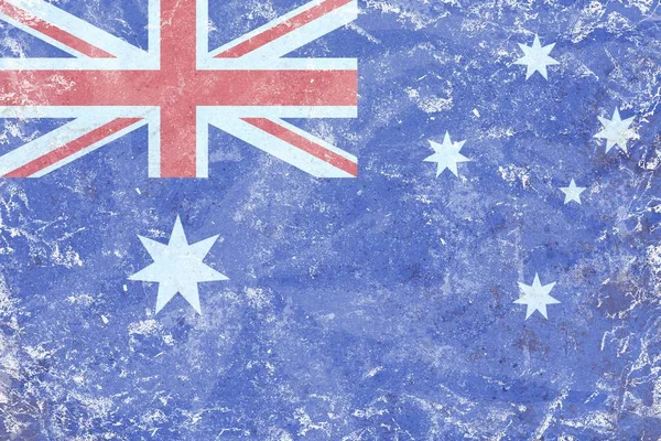 Grunge Australien Flagge Hintergrund auf Kalkstein — Stockfoto