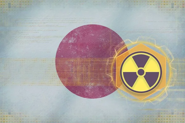 Japan radioaktiva hotet. Strålning fara koncept. — Stockfoto