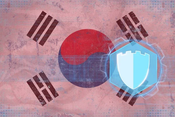 Republic of Korea (South Korea) internet protection. Digital defense concept.