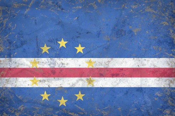 Cabo Verde flag texture  on limestone