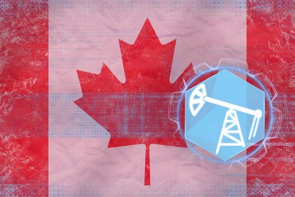 Industria petrolera de Canadá. Concepto de extracción de petróleo . — Foto de Stock
