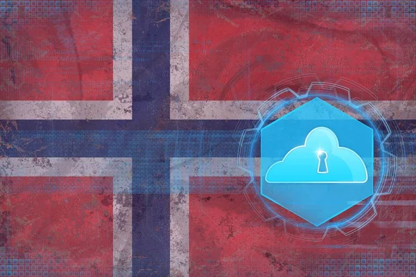 Norway cloud storage. Cloud storage security concept.