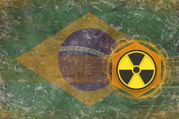 브라질 방사능 위협입니다. 방사선 위험 개념. — 스톡 사진