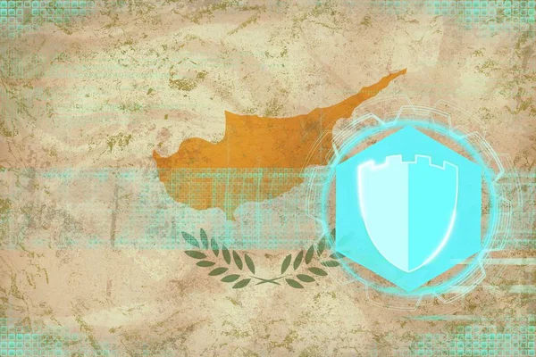 Zypern Internet-Schutz. Computersicherheitskonzept. — Stockfoto