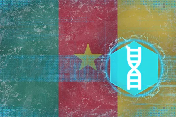 Kameroen gene engineering. DNA concept. — Stockfoto