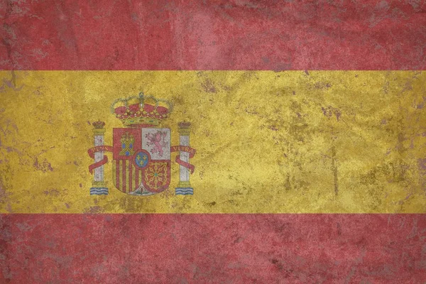 Παλιά υφή σημαία Ισπανίας στην πέτρα — Φωτογραφία Αρχείου