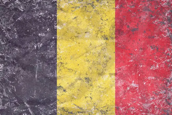 Belgio bandiera texture su pietra calcarea — Foto Stock