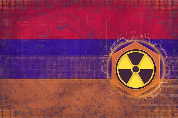Armenien radioaktiva hotet. Strålning fara koncept. — Stockfoto