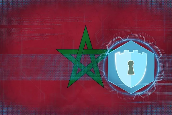 Morocco network security. Computer protection concept.