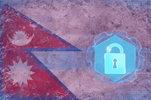 Nepal Netzwerk geschützt. Netzwerksicherheitskonzept. — Stockfoto