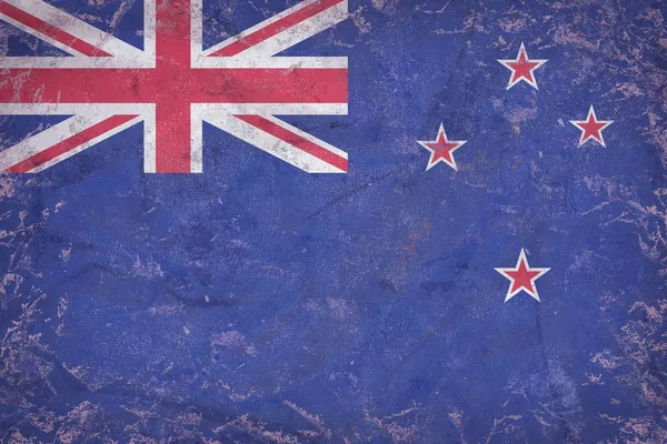 Vintage textura bandera de Nueva Zelanda en hormigón — Foto de Stock