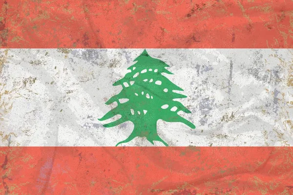 在柔和的纸上的老式黎巴嫩旗织 — 图库照片