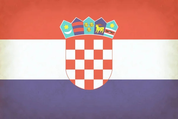 Gammal Kroatien flagga bakgrund på pastell papper — Stockfoto