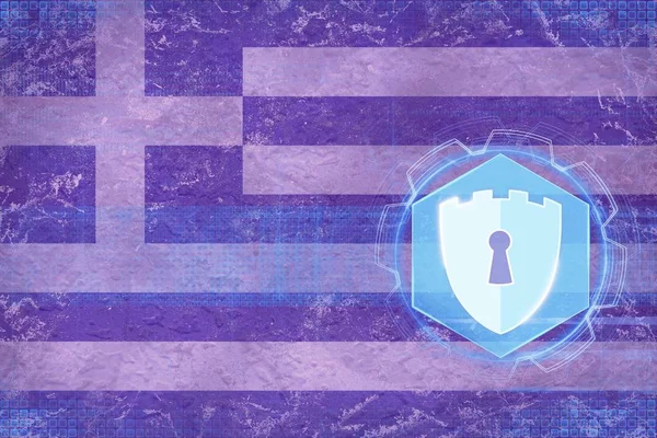希腊网络安全。互联网防御概念. — 图库照片