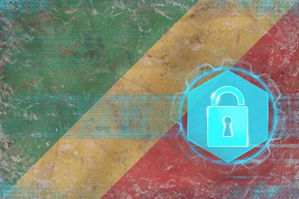Congo network protected. Electronic security concept.