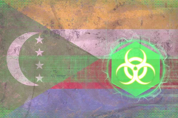 Comoros biohazard threat. Virus threat concept.