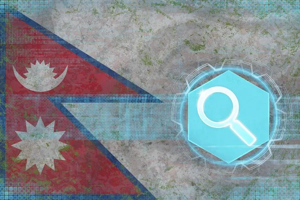 Nepal web search. Web search concept.