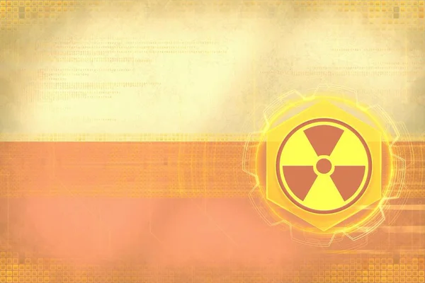 Polsko radioaktivního ohrožení. Radiační riziko koncept. — Stock fotografie
