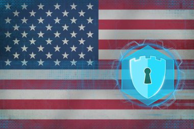 ABD ağ güvenliği. Internet emniyet konsepti.