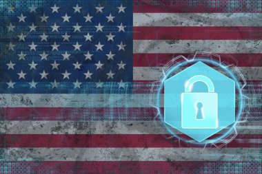 Korunan ABD ağı. Web güvenlik kavramı.